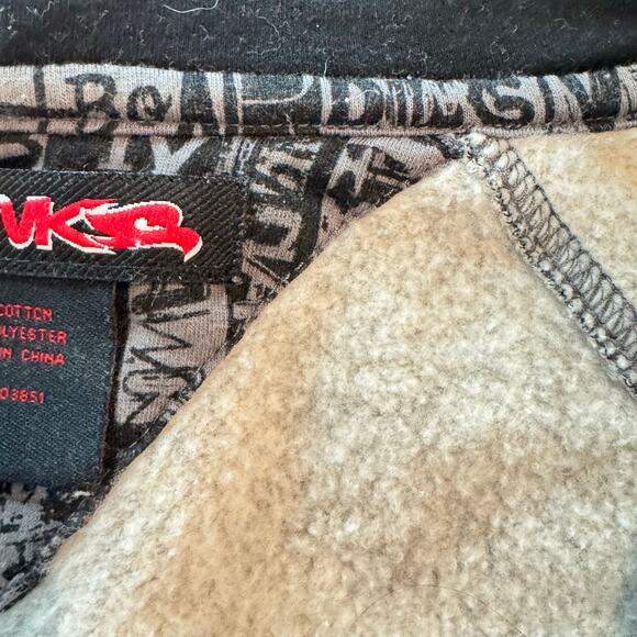 Tony Hawke Men's Gray Black Fleece Hoodie Full Zip Sweatshirt Large - Picture 3 of 11